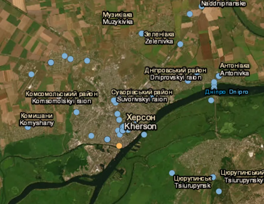 Russian forces shoot at a taxi in Kherson